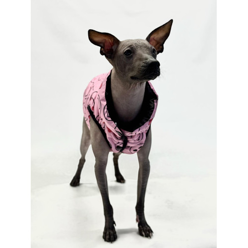 Курточка для собак WAUDOG Clothes рисунок «Смайлы на розовом»