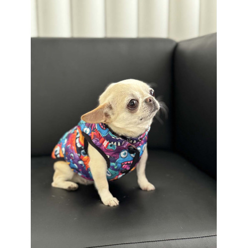 Куртка для собак WAUDOG Clothes, рисунок "Зубастые монстры"