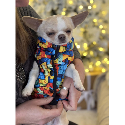 Куртка для собак WAUDOG Clothes, рисунок "Блоки Лего"