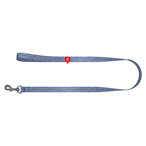 Поводок для собак из восстановленного хлопка WAUDOG Re-cotton светоотражающий, синего цвета (150-500 см)