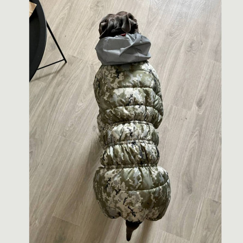 Комбінезон для собак WAUDOG Clothes Мілітарі камуфляжний зі світловідбивним капюшоном