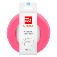 Миска-непроливайка для собак WAUDOG Silicone, розовая