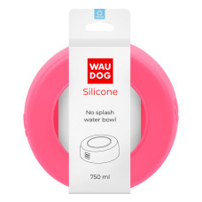 Миска-непроливайка для собак WAUDOG Silicone, розовая
