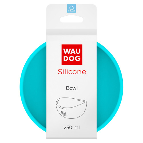 Миска для собак WAUDOG Silicone, голубая