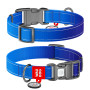 Ошейник для собак WAUDOG Nylon Mono синего цвета, светоотражающий, пластиковый фастекс