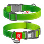Ошейник для собак WAUDOG Nylon Mono салатового цвета, светоотражающий, пластиковый фастекс
