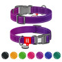 Ошейник для собак WAUDOG Nylon Mono фиолетового цвета, светоотражающий, пластиковый фастекс