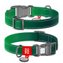 Ошейник для собак WAUDOG Nylon Mono зелёного цвета, светоотражающий