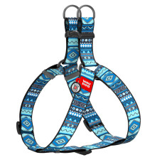 Шлея для собак WAUDOG Nylon рисунок "Этно синий"