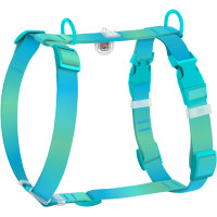 Шлея для собак анатомічна Н-подібна WAUDOG Nylon Recycled "Градієнт Блакитний"
