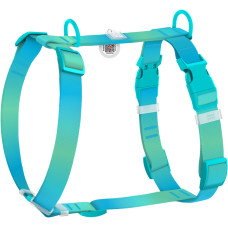 Шлея для собак анатомическая Н-образная WAUDOG Nylon Recycled "Градиент Голубой"
