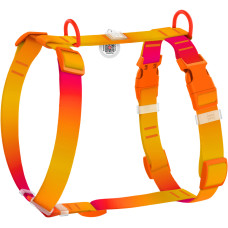 Шлея для собак анатомическая Н-образная WAUDOG Nylon Recycled "Градиент Оранжевый"