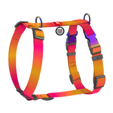 Шлея для собак анатомическая Н-образная WAUDOG Nylon Recycled "Градиент Оранжевый"