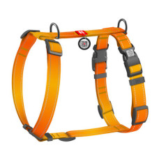 Шлея для собак Н-образная светоотражающая WAUDOG Nylon Mono цвет "Оранжевый"
