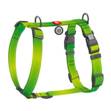 Шлея для собак Н-образная светоотражающая WAUDOG Nylon Mono цвет "Салатовый"