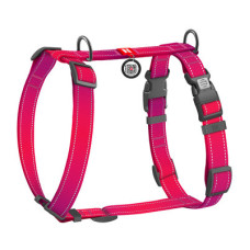 Шлея для собак Н-образная светоотражающая WAUDOG Nylon Mono цвет "Розовый"