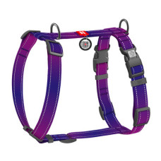 Шлея для собак Н-образная светоотражающая WAUDOG Nylon Mono цвет "Фиолетовый"