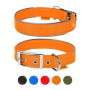 Ошейник Dog Extreme из нейлона, двойной со светоотражающей вставкой, оранжевый
