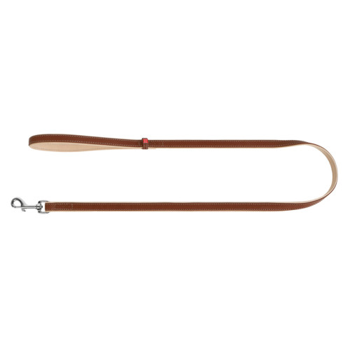 Шкіряний повідець для собак WauDog Soft подвійний коричневого кольору, 122 см