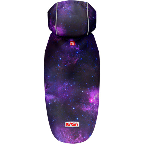 Дощовик-накидка для собак WAUDOG Clothes з капюшоном, малюнок «NASA21»