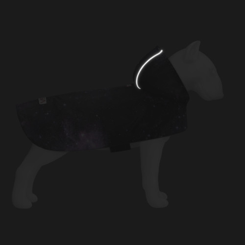 Дощовик-накидка для собак WAUDOG Clothes з капюшоном, малюнок «NASA21»