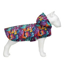 Дощовик-накидка для собак WAUDOG Clothes з капюшоном, малюнок «Зубасті монстри»