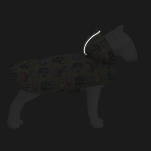 Дощовик-накидка для собак WAUDOG Clothes з капюшоном, малюнок «Мохнаті монстри»