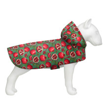 Дощовик-накидка для собак WAUDOG Clothes з капюшоном, малюнок «Гранати»