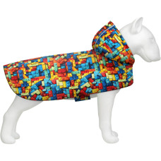 Дощовик-накидка для собак WAUDOG Clothes з капюшоном, малюнок «Куби 3Д»