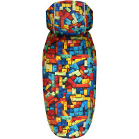 Дождевик-накидка для собак WAUDOG Clothes с капюшоном, рисунок «Блоки»