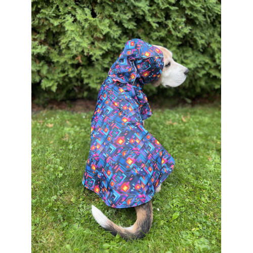 Дощовик-накидка для собак WAUDOG Clothes з капюшоном, малюнок «Нескінченні світи»