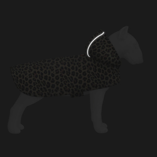 Дощовик-накидка для собак WAUDOG Clothes з капюшоном малюнок "Леопард"