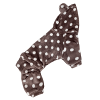 Костюм для собак махровый горошек коричневый D-173