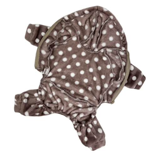 Костюм для собак махровый горошек коричневый D-173