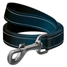 Поводок для собак нейлоновый WAUDOG Nylon Mono, светоотражающий, черного цвета