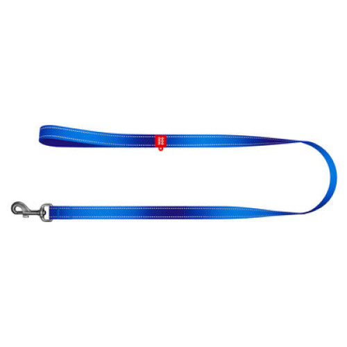 Поводок для собак нейлоновый WAUDOG Nylon Mono, светоотражающий, синего цвета