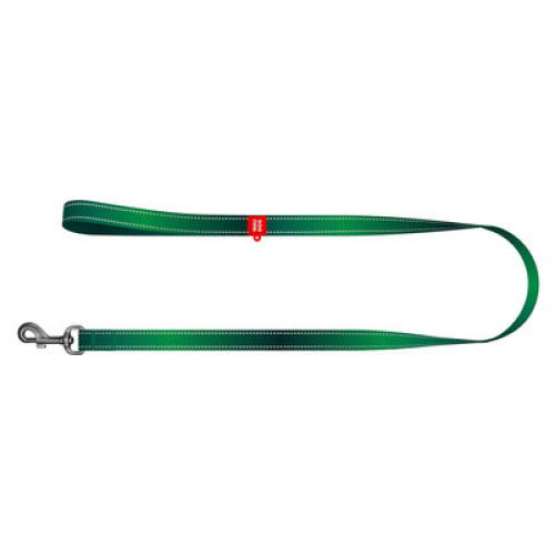 Поводок для собак нейлоновый WAUDOG Nylon Mono, светоотражающий, зеленого цвета