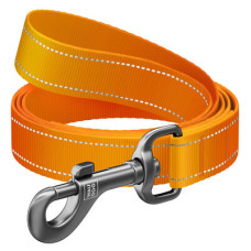 Поводок для собак WAUDOG Nylon Mono, световозвращающий, оранжевый цвет