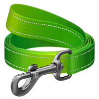 Повідець для собак нейлоновий WAUDOG Nylon Mono, світловідбивний, салатового кольору