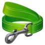 Поводок для собак нейлоновый WAUDOG Nylon Mono, светоотражающий, салатового цвета