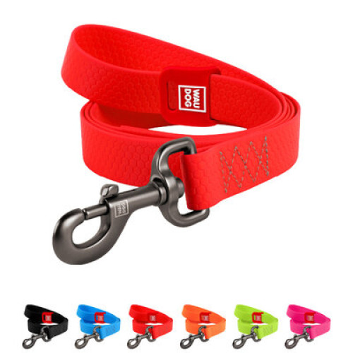 Поводок для собак водостойкий WAUDOG Waterproof, красный (122 см - 305 см)