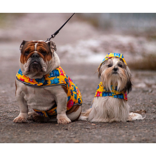 Курточка-накидка для собак WAUDOG Clothes, рисунок «Мохнатые монстры»