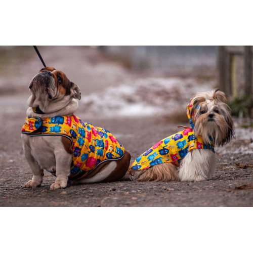 Курточка-накидка для собак WAUDOG Clothes, рисунок «Мохнатые монстры»