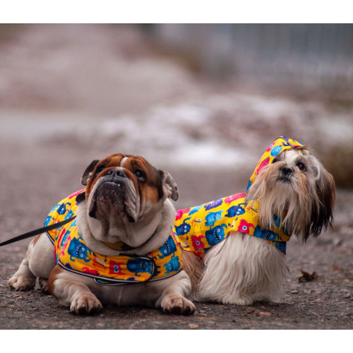 Курточка-накидка для собак WAUDOG Clothes, рисунок «Мохнатые монстры»