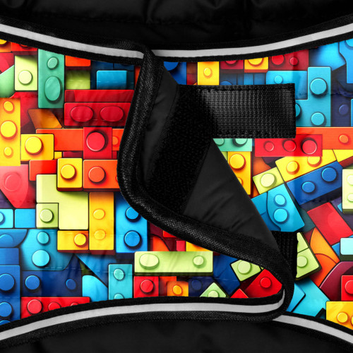 Курточка-накидка для собак WAUDOG Clothes, рисунок «Блоки»