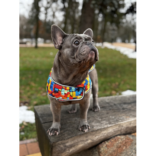 Курточка-накидка для собак WAUDOG Clothes, рисунок «Блоки»