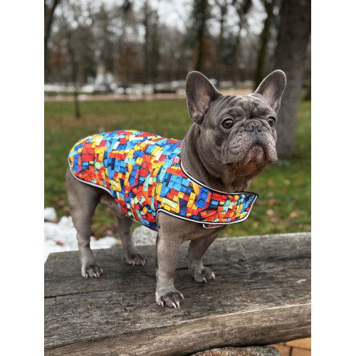 Курточка-накидка для собак WAUDOG Clothes, рисунок «Блоки»