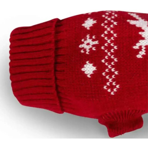 Вязаный свитер для собак Wolters Rudi с мотивом оленя красного цвета