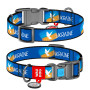 Нашийник для собак нейлоновий WAUDOG Nylon з QR-паспортом, малюнок "Прапор", пластиковий фастекс