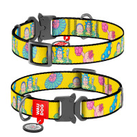 Ошейник для собак нейлоновый WAUDOG Nylon c QR паспортом, рисунок "Рик и Морти 1", металлический фастекс